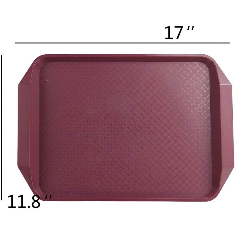 Qskely Plastic Fast Food Trays for Eating, 17" x 11.8", Set of 4 - Image 2